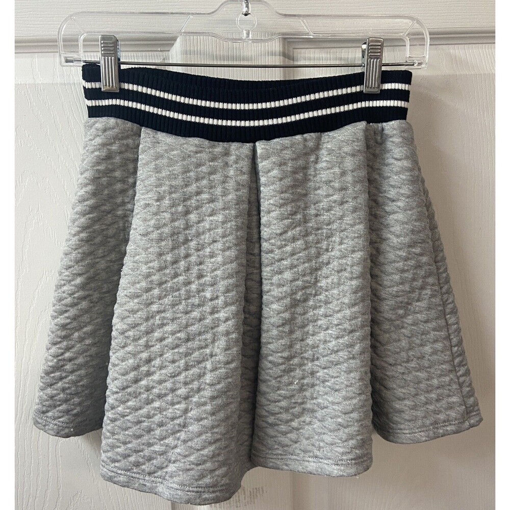 Love Culture Skirt Juniors Medium Gray Pleated Quilted Fit & Flare Mini